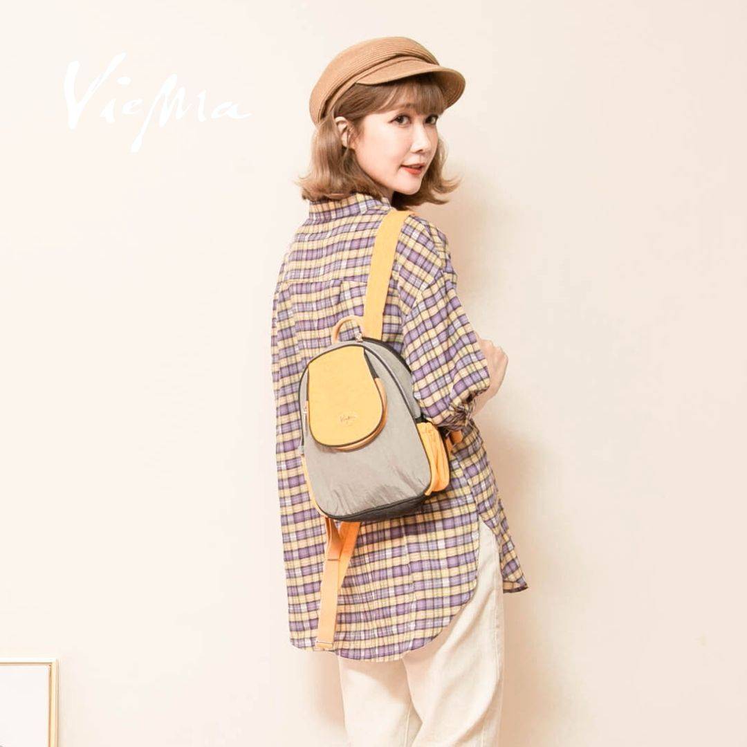 奈良水玉可加大後背包6L-小款亮黃9884 奈良水玉可加大後背包6L-小款亮黃9884