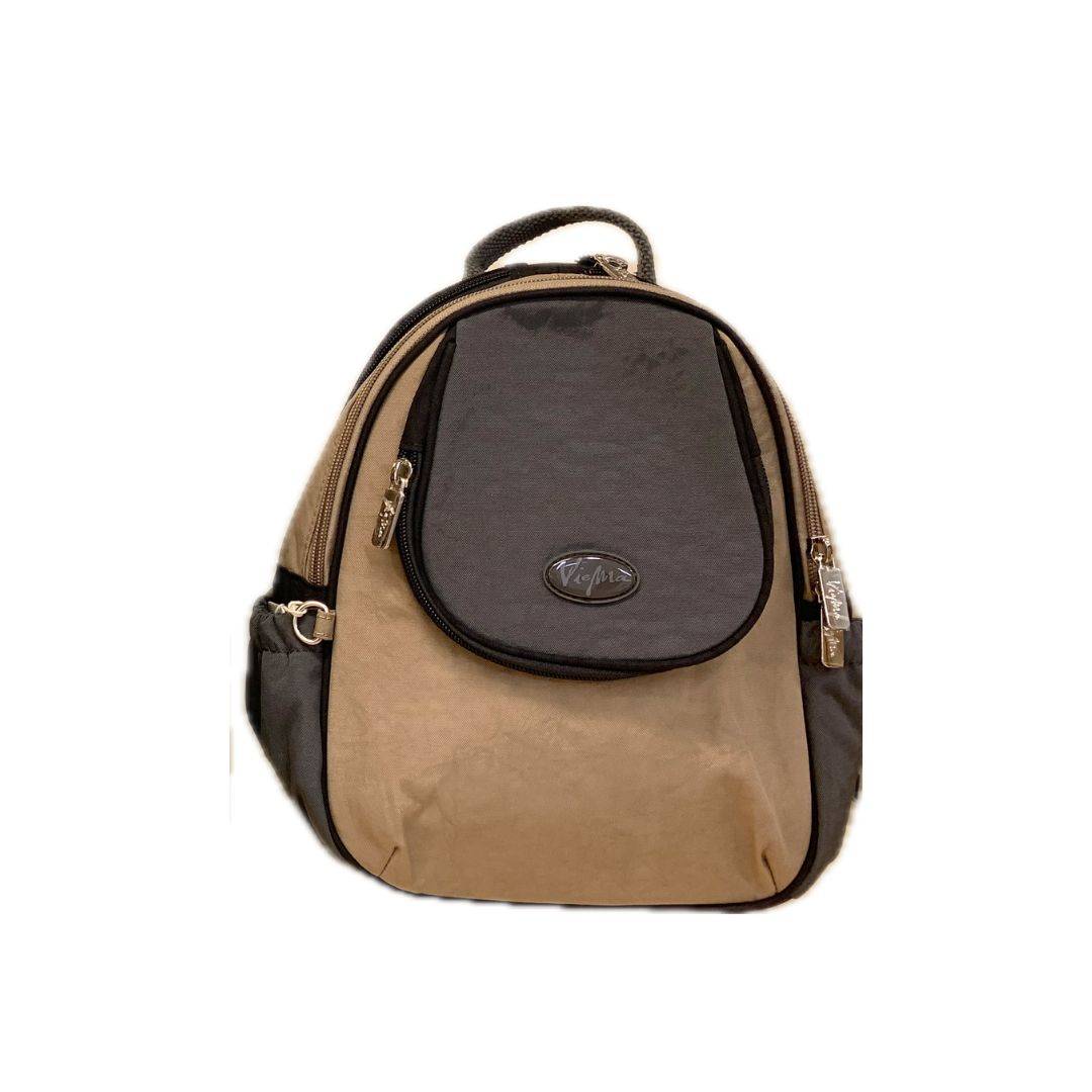 奈良水玉可加大後背包6L-小款灰配淺咖9884 奈良水玉可加大後背包6L-小款灰配淺咖9884