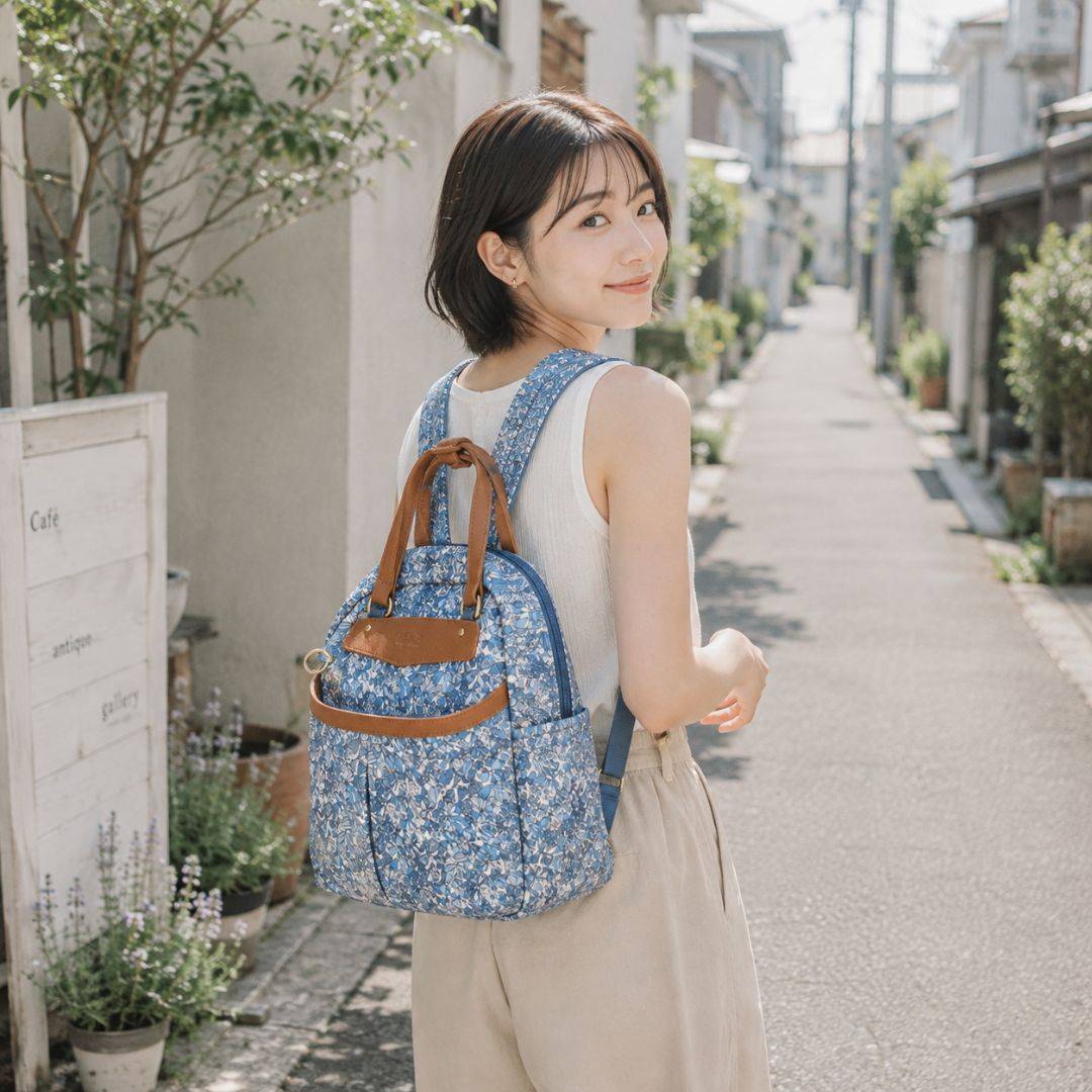 【新品】日本限量藍蝴蝶結-雙提把防盜兩用後背包10L(2903) 【新品】日本限量藍蝴蝶結-雙提把防盜兩用後背包10L(2903)