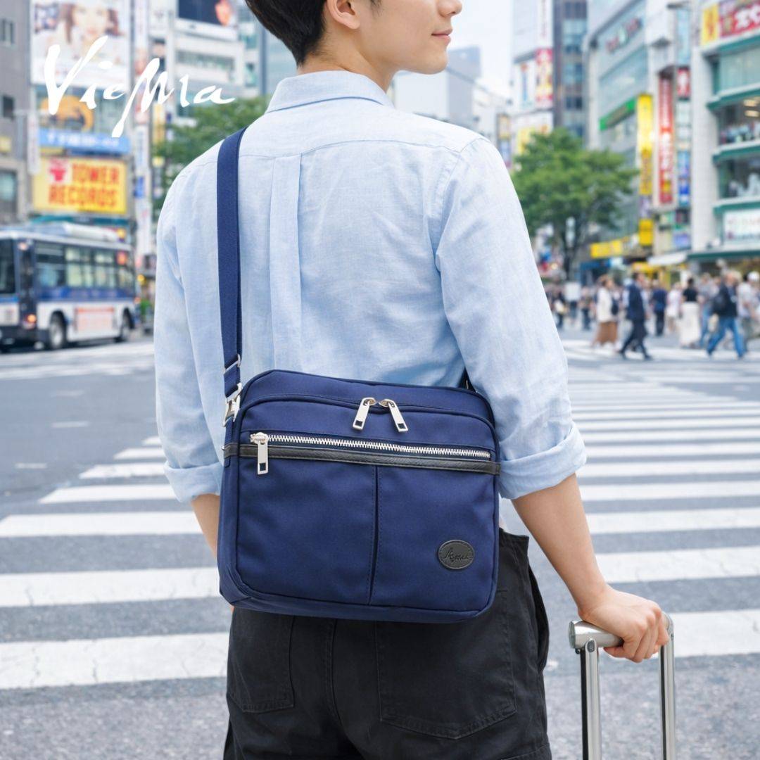 日系質感尼龍大容量郵差包 -質感深藍 (3194) 日系質感尼龍大容量郵差包 -質感深藍 (3194)